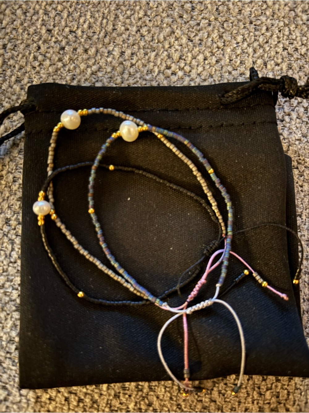 Fashion Jewelry Multicolor Beaded Pearl Accent Bracelet Set